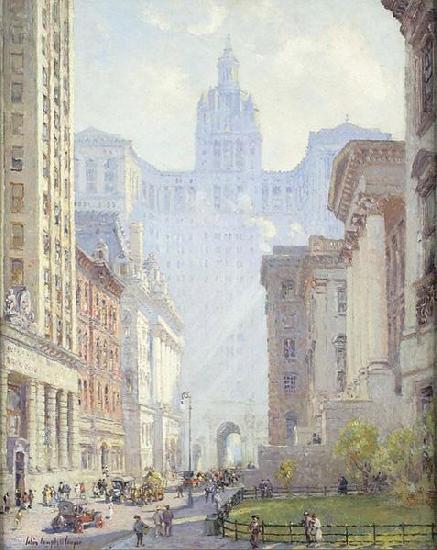 Colin Campbell Cooper Chambers Street and the Municipal Building, N.Y.C. oil painting picture